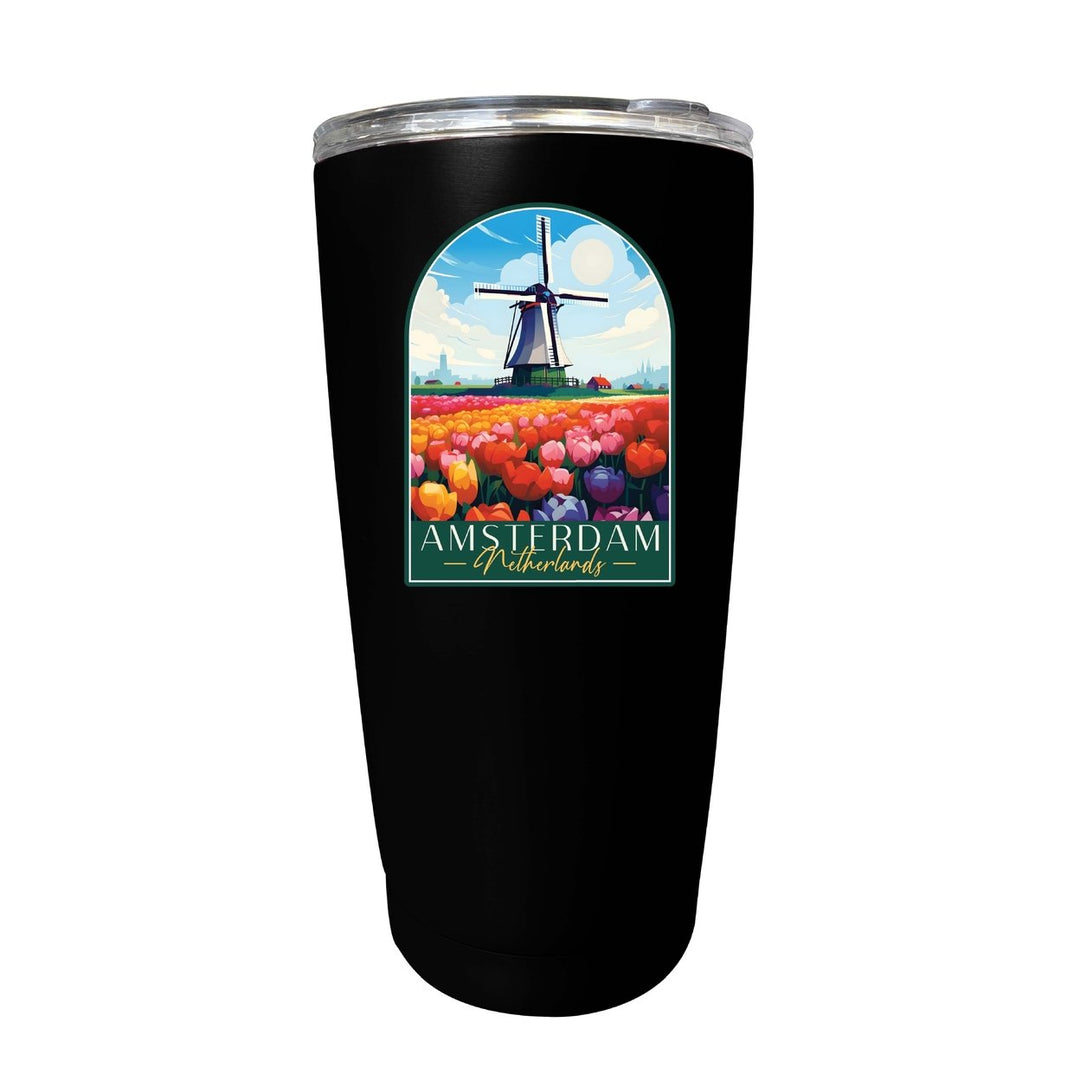 Amsterdam Netherlands Design B Souvenir 16 oz Stainless Steel Insulated Tumbler Image 4