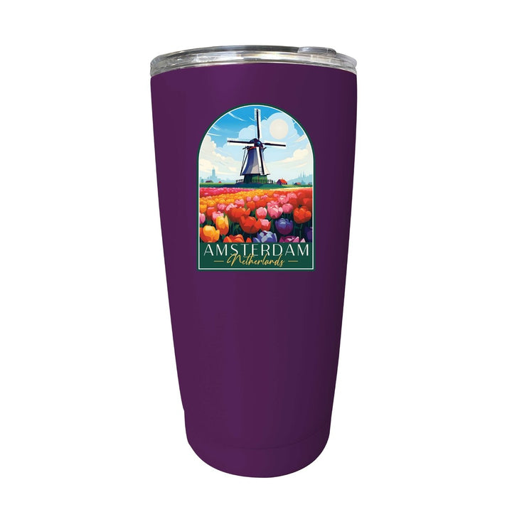 Amsterdam Netherlands Design B Souvenir 16 oz Stainless Steel Insulated Tumbler Image 6