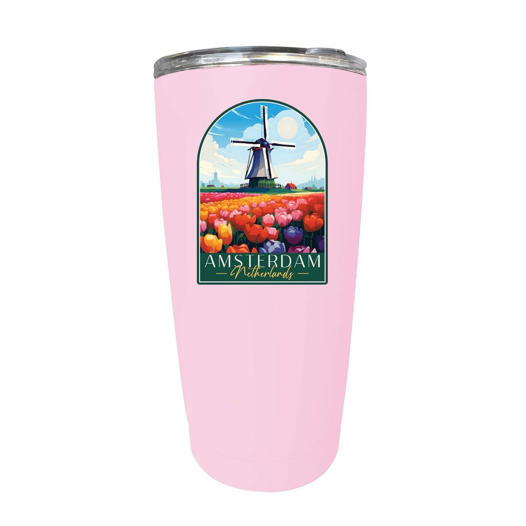 Amsterdam Netherlands Design B Souvenir 16 oz Stainless Steel Insulated Tumbler Image 1