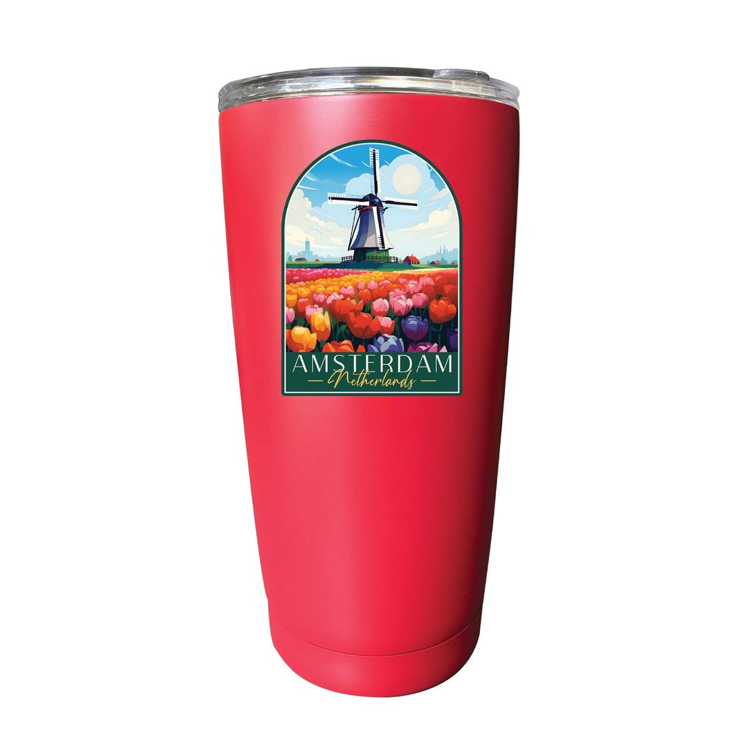 Amsterdam Netherlands Design B Souvenir 16 oz Stainless Steel Insulated Tumbler Image 8