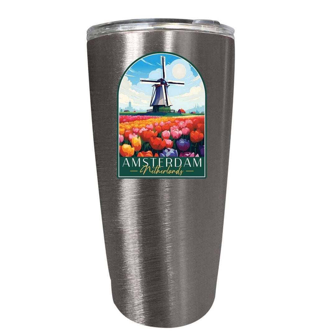 Amsterdam Netherlands Design B Souvenir 16 oz Stainless Steel Insulated Tumbler Image 9