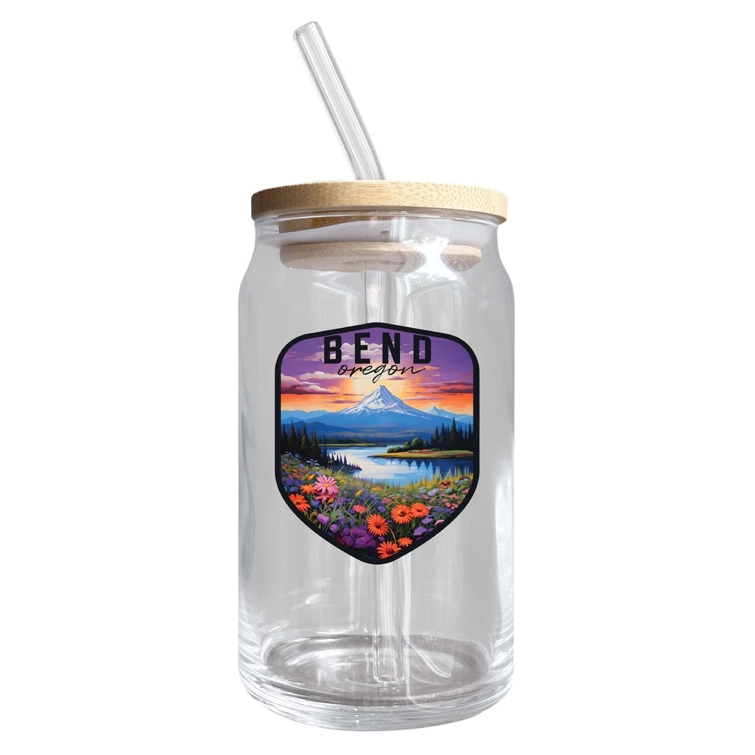 Bend Oregon Design A Souvenir 12 oz Beer Can Glass Image 1