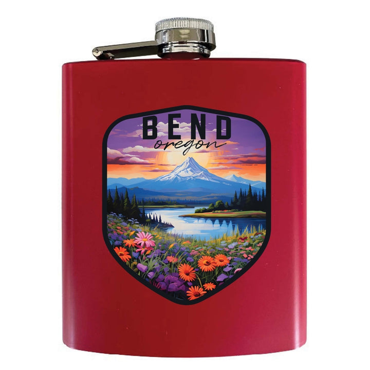 Bend Oregon Design A Souvenir 7 oz Steel Flask Matte Finish Image 1