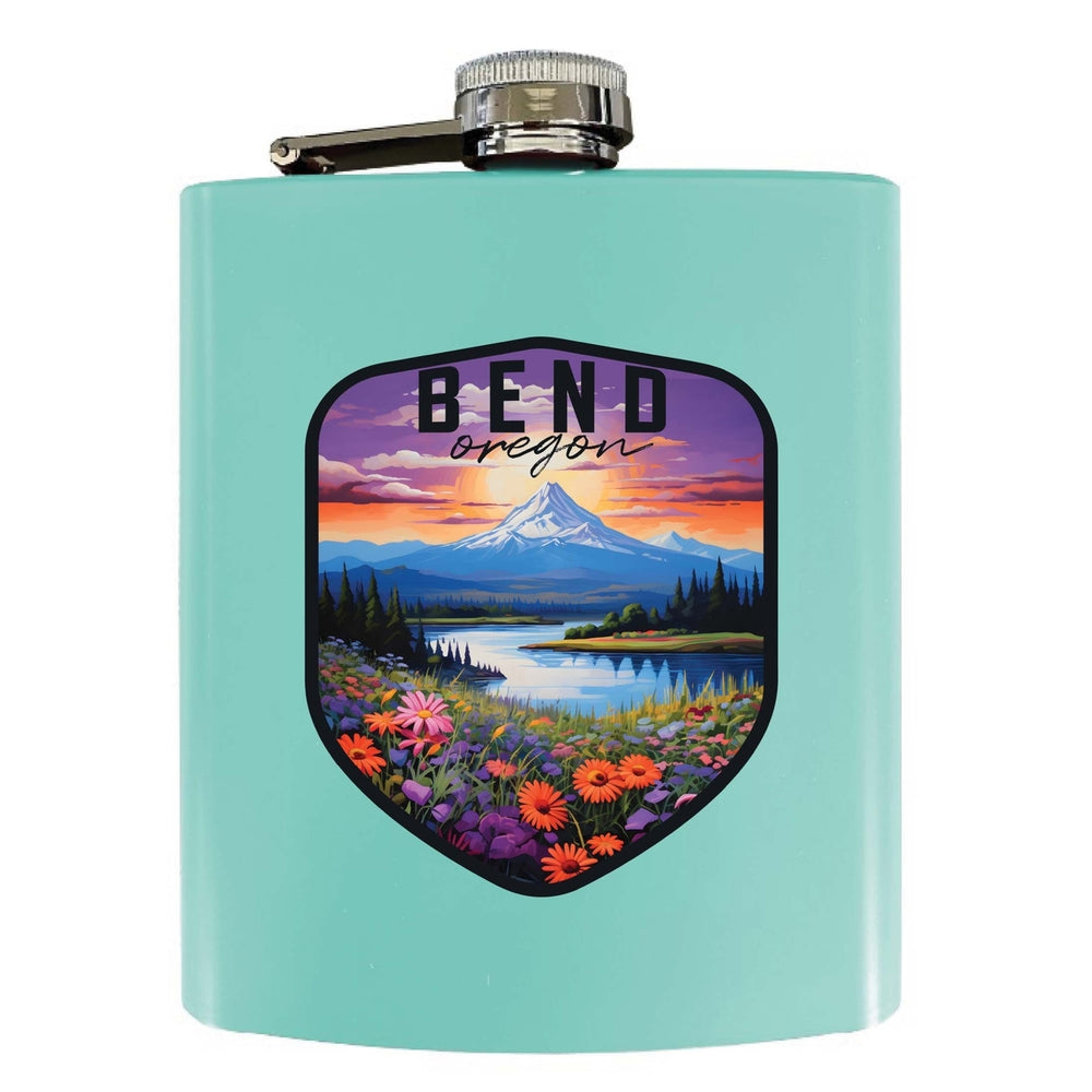 Bend Oregon Design A Souvenir 7 oz Steel Flask Matte Finish Image 2