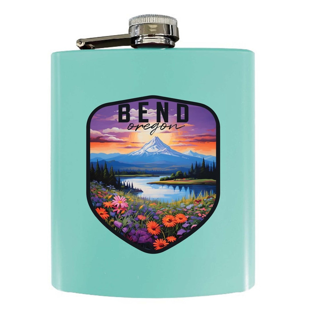 Bend Oregon Design A Souvenir 7 oz Steel Flask Matte Finish Image 1