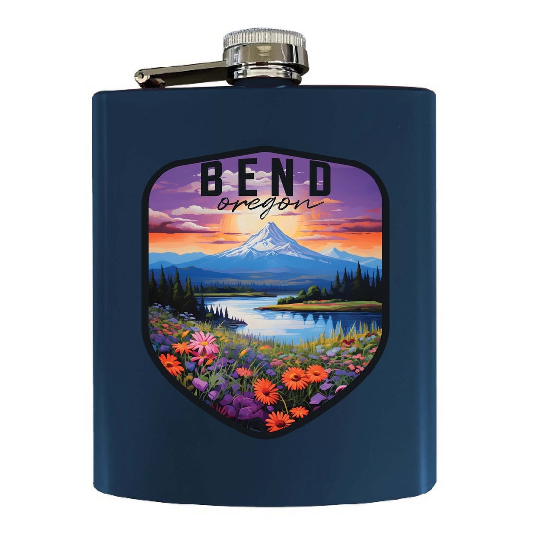 Bend Oregon Design A Souvenir 7 oz Steel Flask Matte Finish Image 3