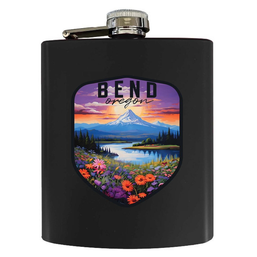 Bend Oregon Design A Souvenir 7 oz Steel Flask Matte Finish Image 4