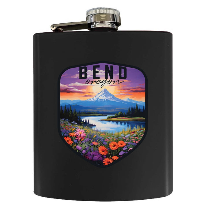 Bend Oregon Design A Souvenir 7 oz Steel Flask Matte Finish Image 4