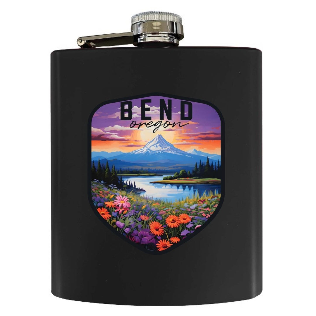 Bend Oregon Design A Souvenir 7 oz Steel Flask Matte Finish Image 1