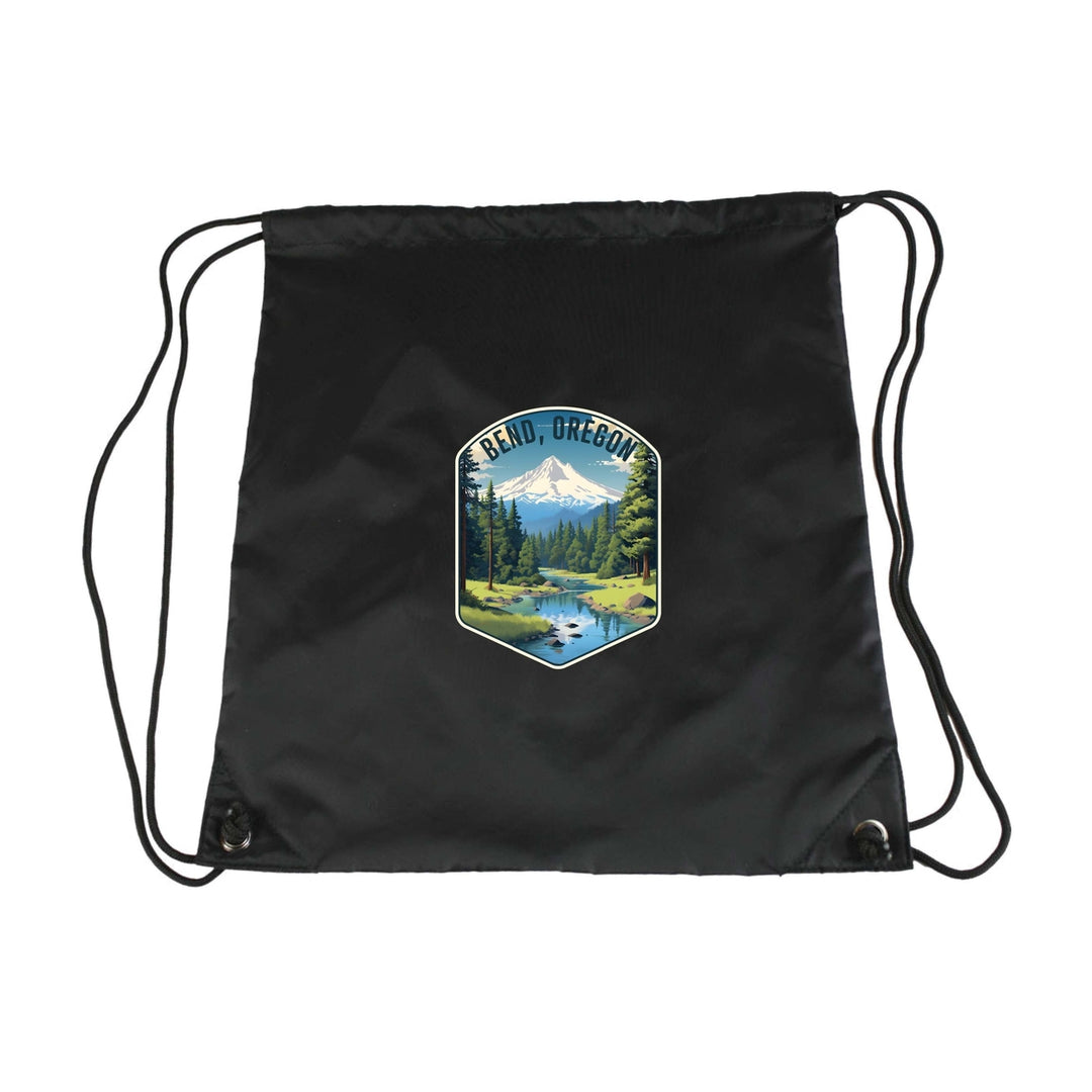 Bend Oregon Design B Souvenir Cinch Bag with Drawstring Backpack Image 3