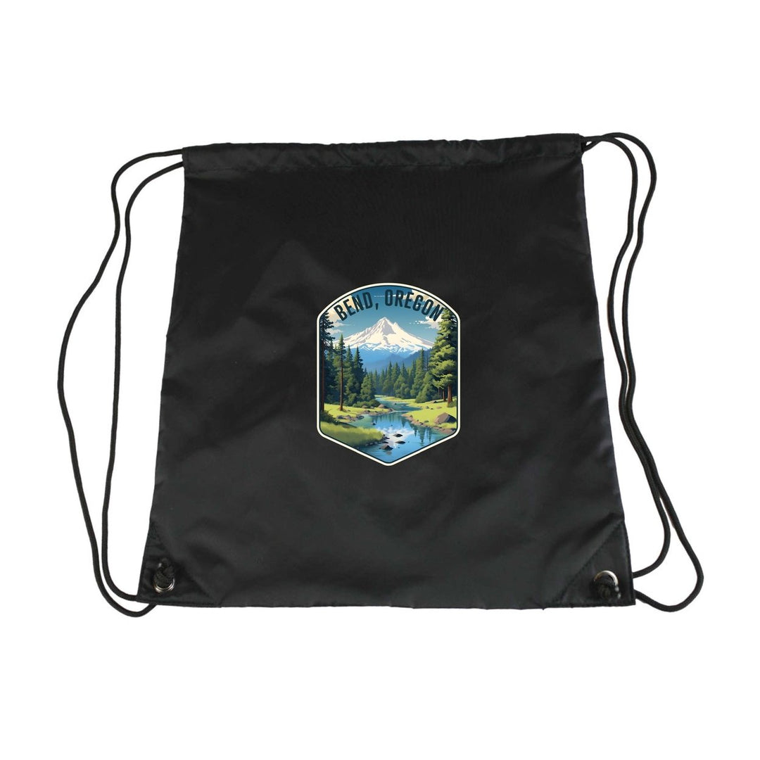 Bend Oregon Design B Souvenir Cinch Bag with Drawstring Backpack Image 1