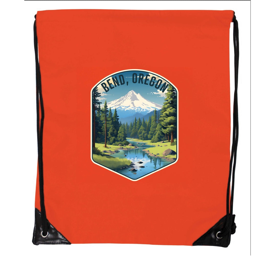 Bend Oregon Design B Souvenir Cinch Bag with Drawstring Backpack Image 4