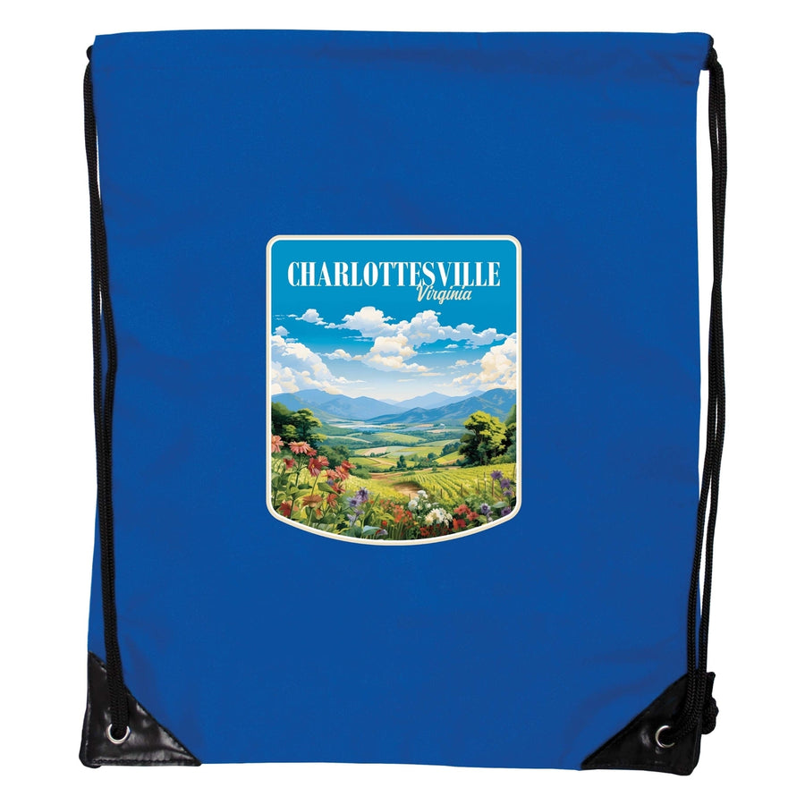 Charlottesville Virginia Design A Souvenir Cinch Bag with Drawstring Backpack Image 1