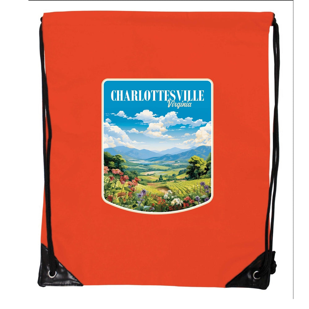 Charlottesville Virginia Design A Souvenir Cinch Bag with Drawstring Backpack Image 2