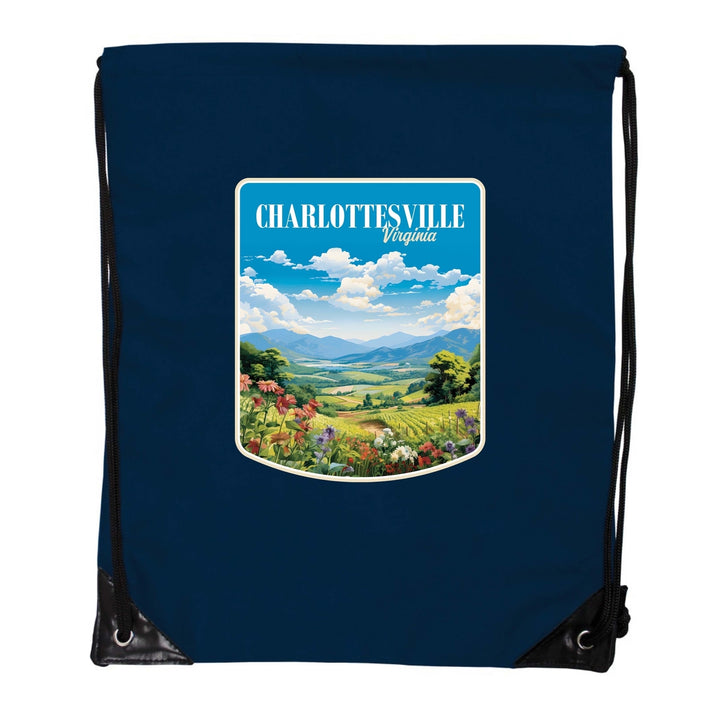 Charlottesville Virginia Design A Souvenir Cinch Bag with Drawstring Backpack Image 3