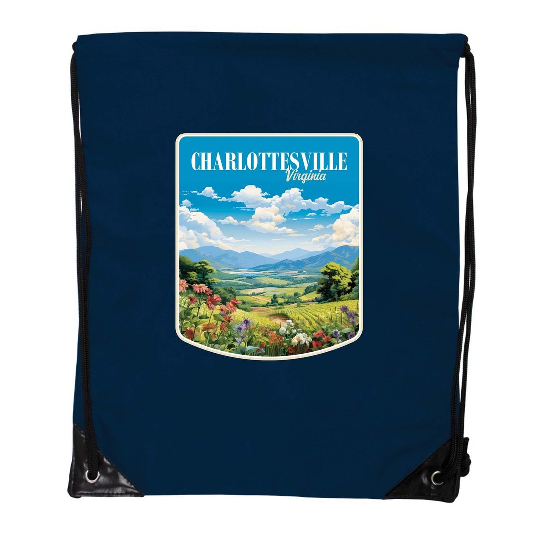 Charlottesville Virginia Design A Souvenir Cinch Bag with Drawstring Backpack Image 1