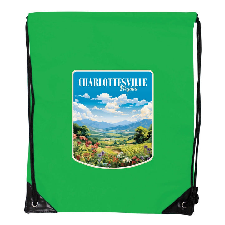 Charlottesville Virginia Design A Souvenir Cinch Bag with Drawstring Backpack Image 4