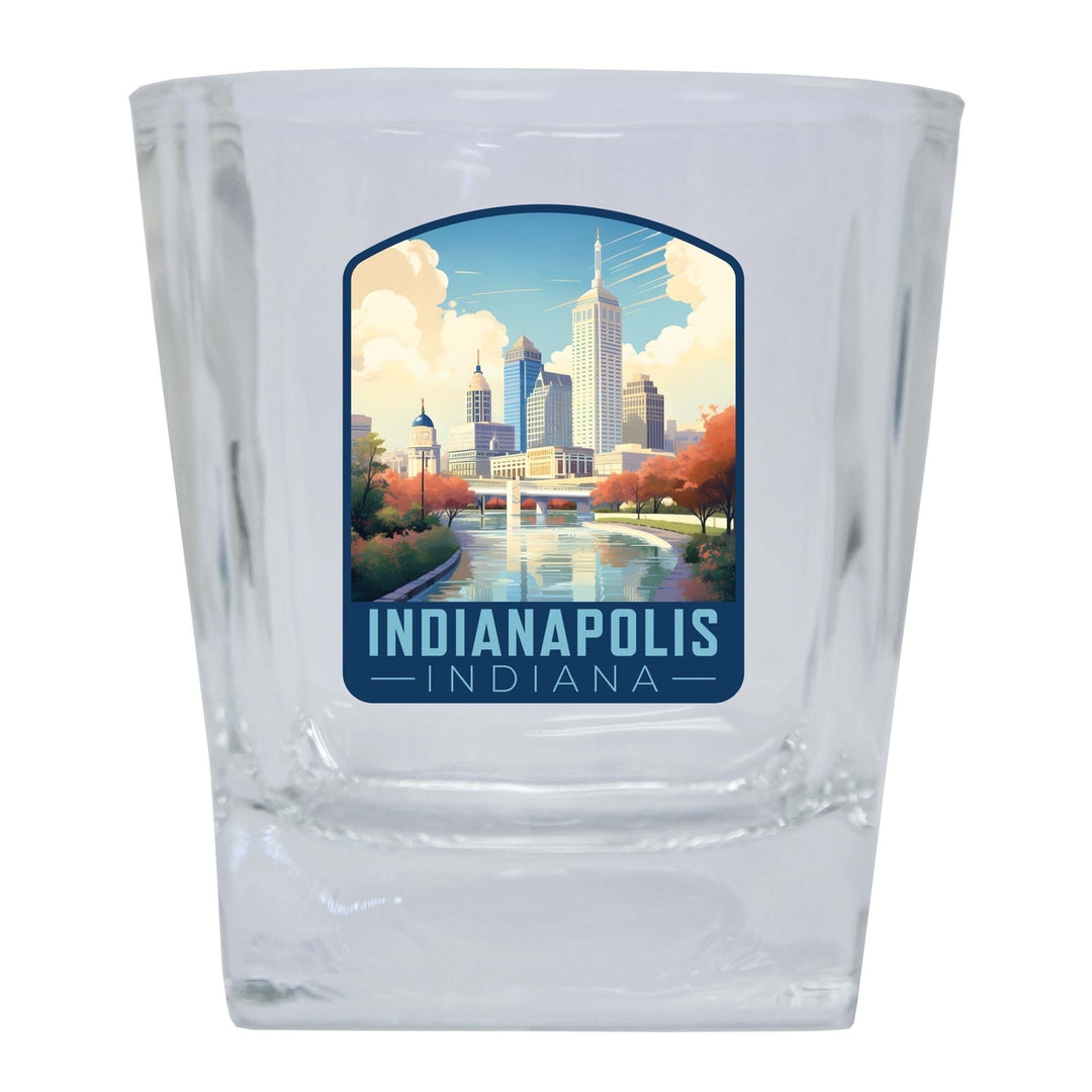 Indianapolis Indiana Design A Souvenir 10 oz Whiskey Glass Rocks Glass Image 1