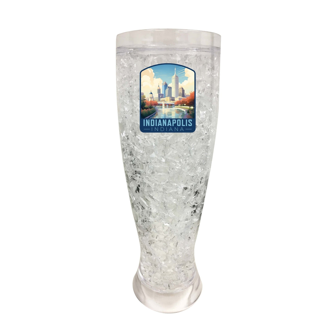 Indianapolis Indiana Design A Souvenir 16 oz Plastic Broken Glass Frosty Mug Image 1