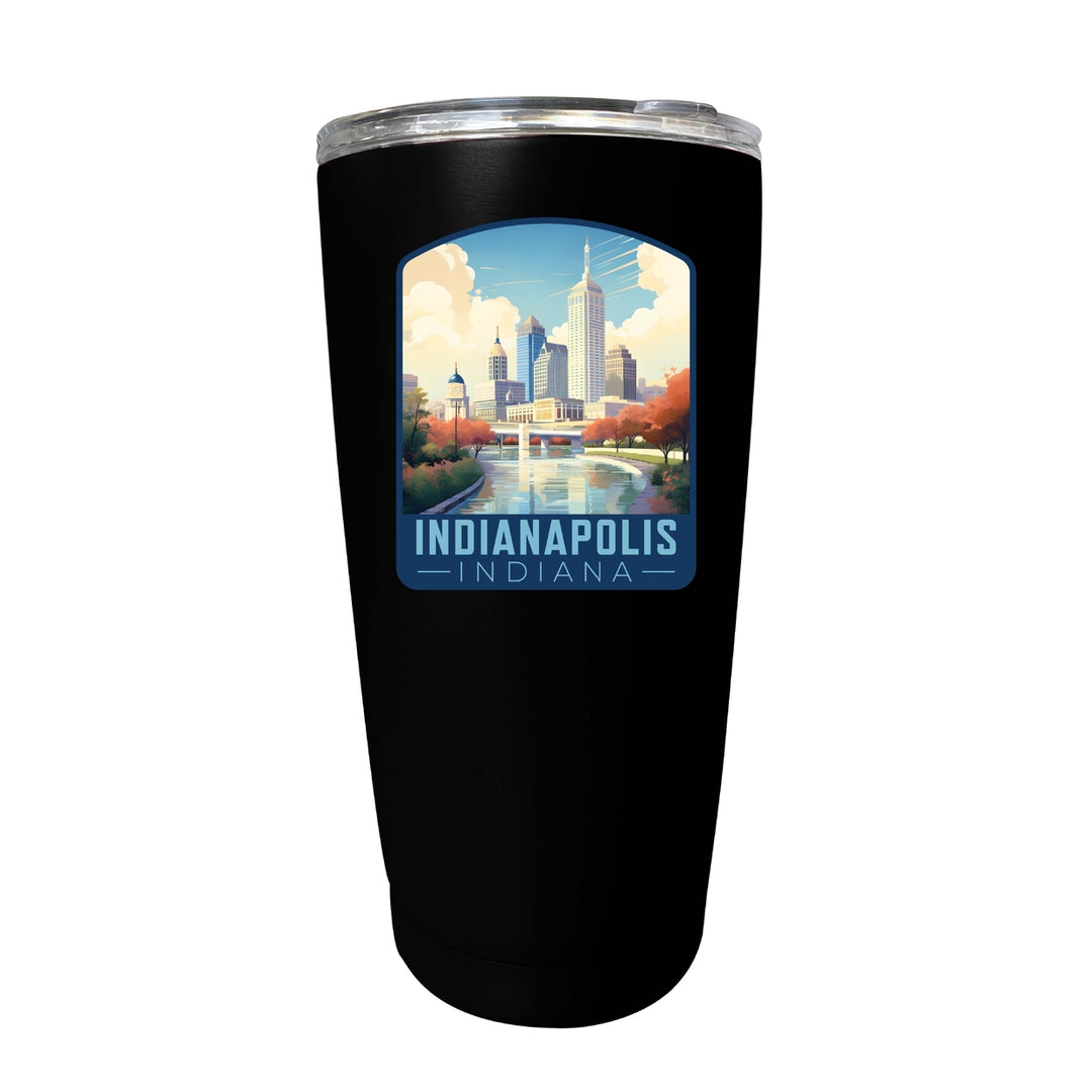 Indianapolis Indiana Design A Souvenir 16 oz Stainless Steel Insulated Tumbler Image 1