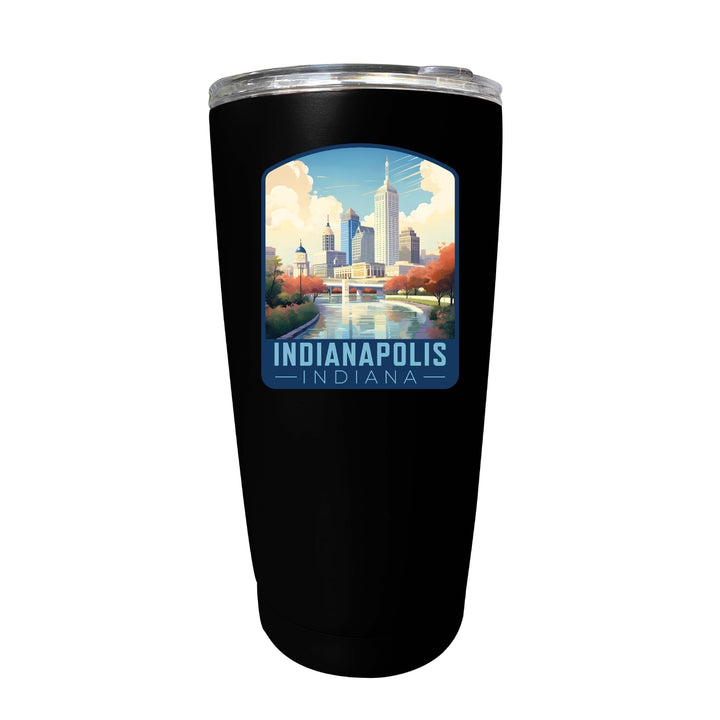 Indianapolis Indiana Design A Souvenir 16 oz Stainless Steel Insulated Tumbler Image 1