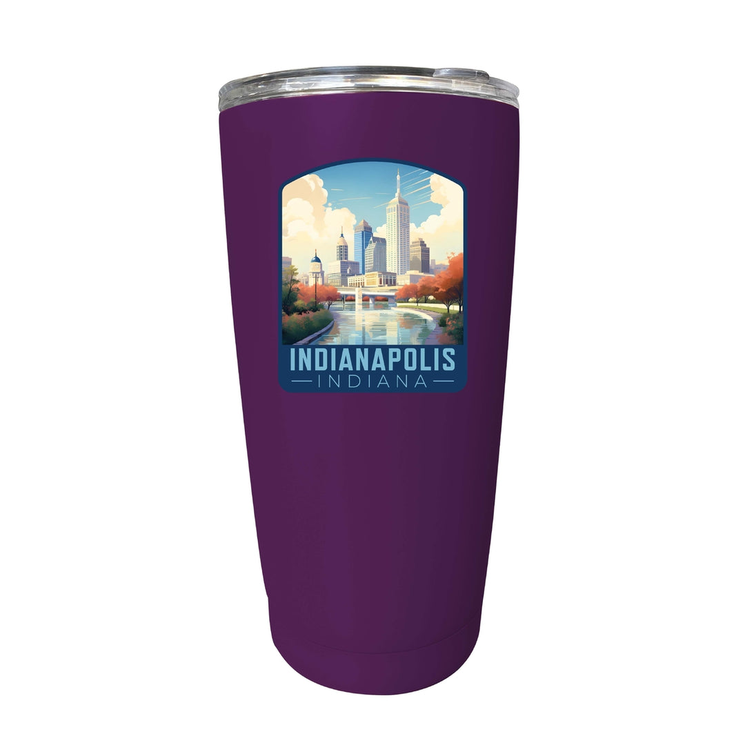 Indianapolis Indiana Design A Souvenir 16 oz Stainless Steel Insulated Tumbler Image 2