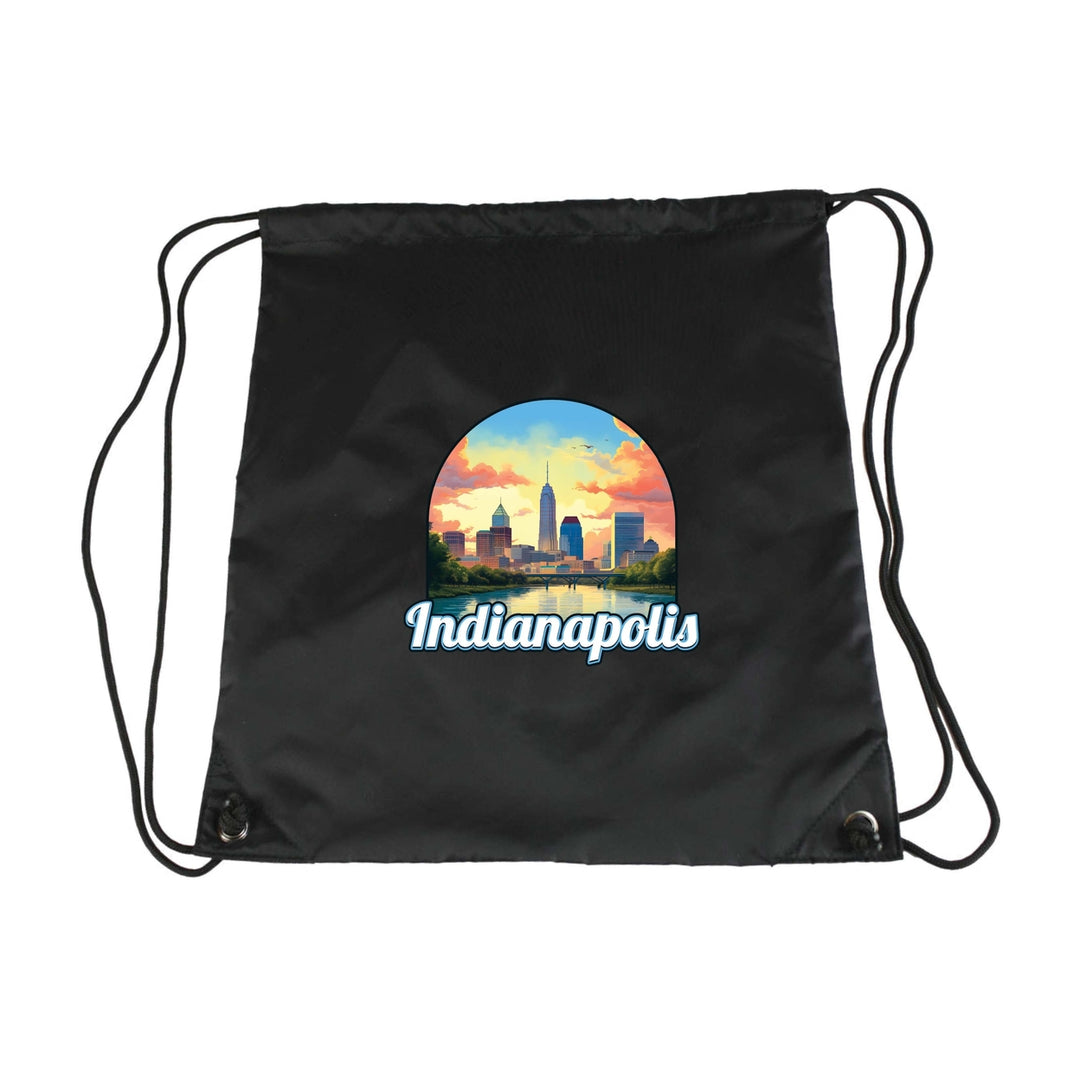 Indianapolis Indiana Design B Souvenir Cinch Bag with Drawstring Backpack Image 3