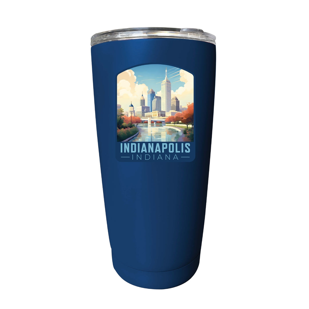 Indianapolis Indiana Design A Souvenir 16 oz Stainless Steel Insulated Tumbler Image 8