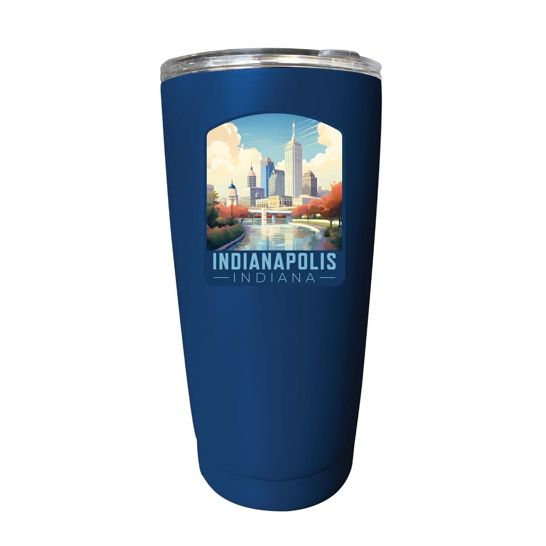 Indianapolis Indiana Design A Souvenir 16 oz Stainless Steel Insulated Tumbler Image 1