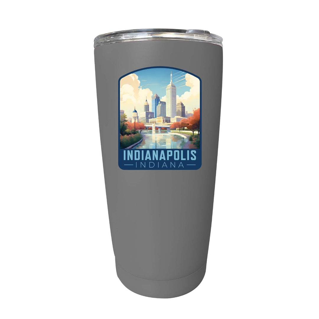 Indianapolis Indiana Design A Souvenir 16 oz Stainless Steel Insulated Tumbler Image 9