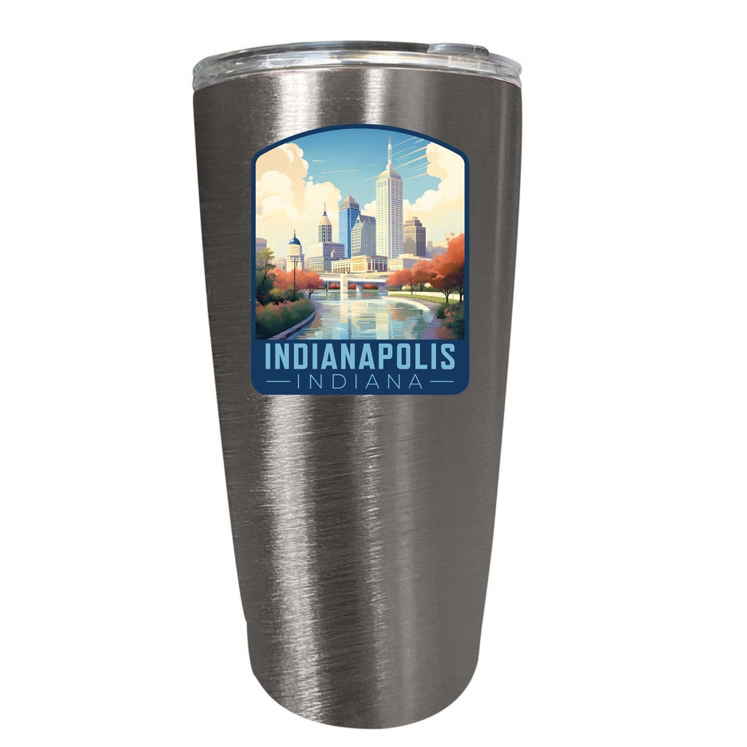 Indianapolis Indiana Design A Souvenir 16 oz Stainless Steel Insulated Tumbler Image 10