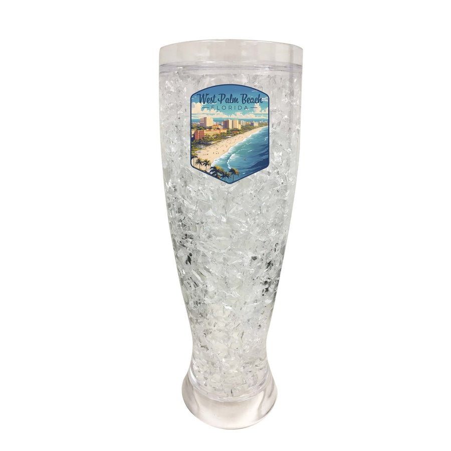 West Palm Beach Florida Design A Souvenir 16 oz Plastic Broken Glass Frosty Mug Image 1