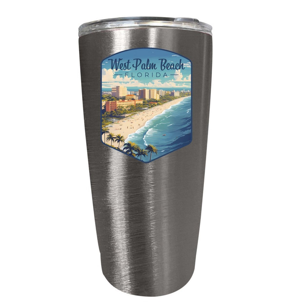 West Palm Beach Florida Design A Souvenir 16 oz Stainless Steel Insulated Tumbler Image 2