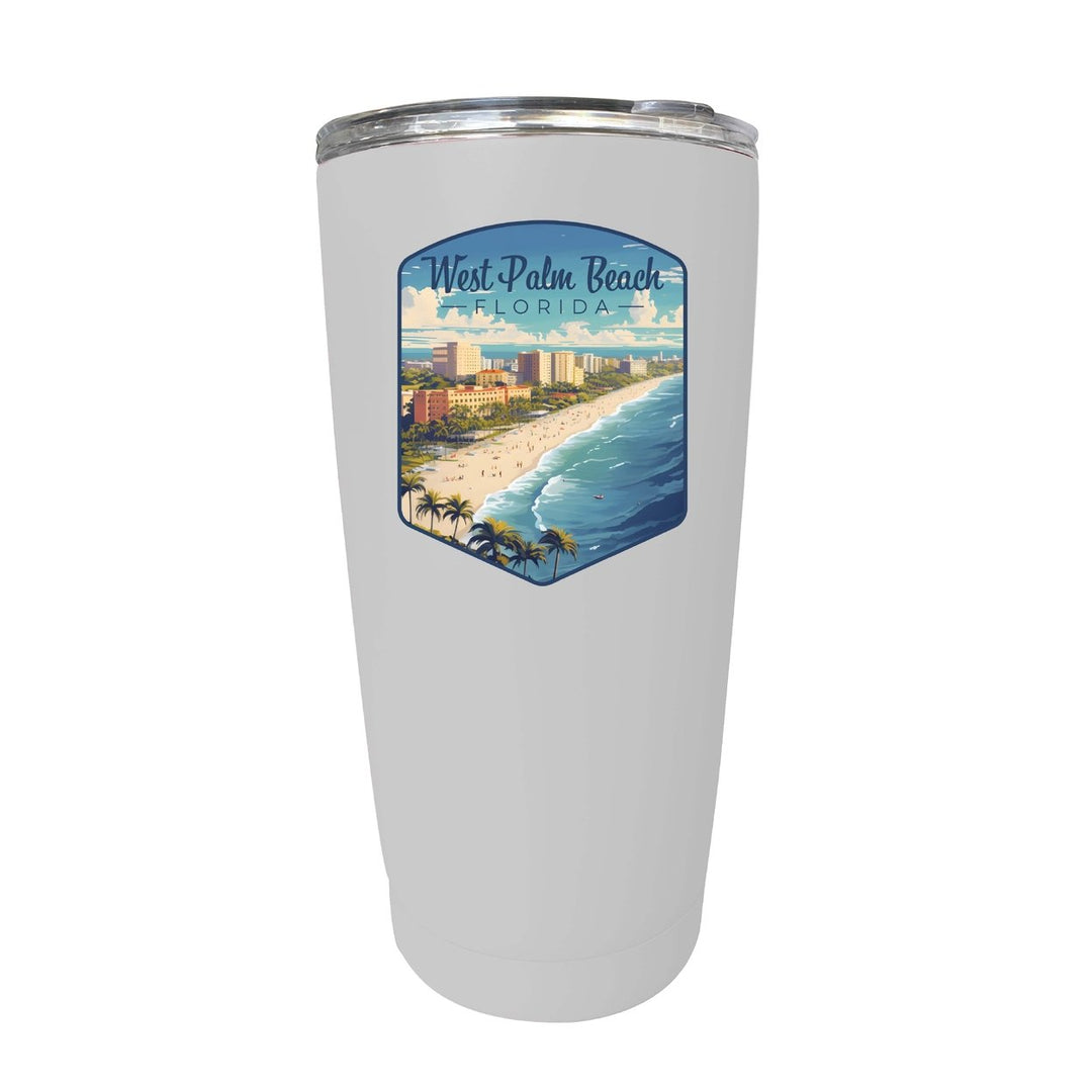 West Palm Beach Florida Design A Souvenir 16 oz Stainless Steel Insulated Tumbler Image 4