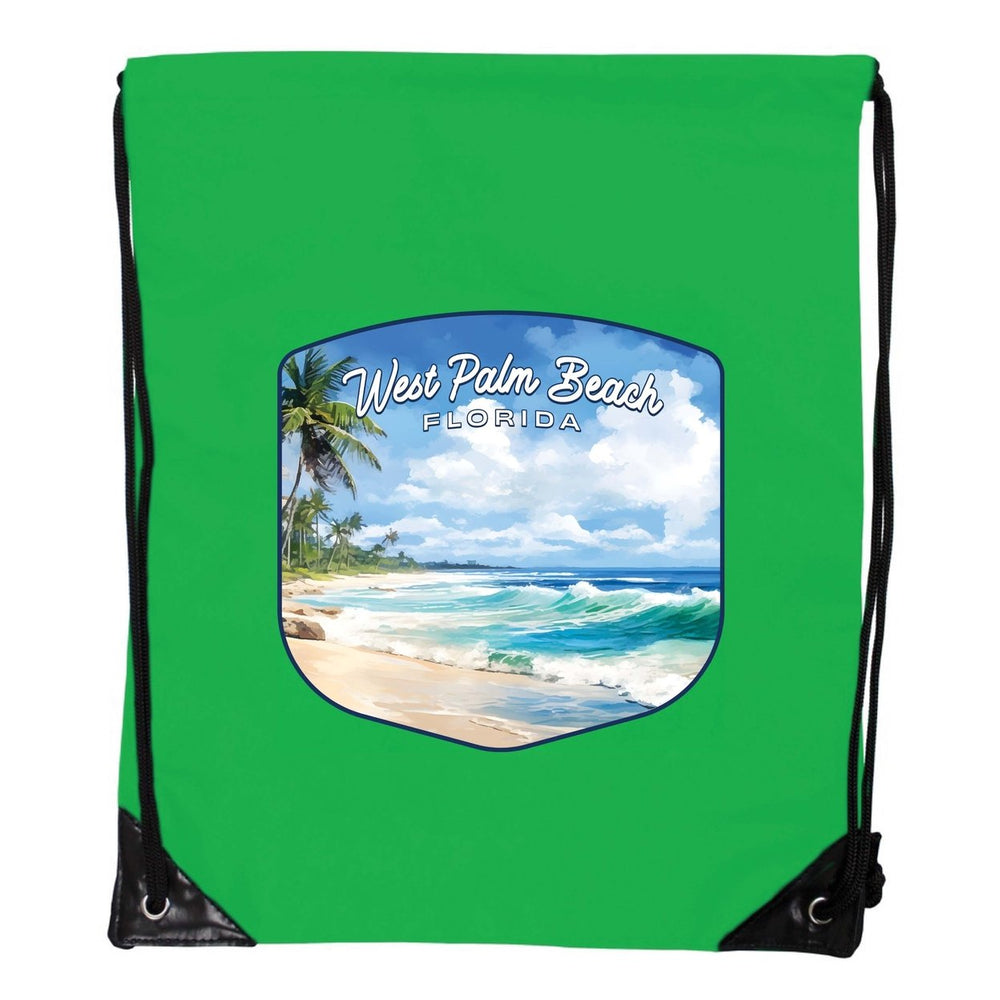 West Palm Beach Florida Design B Souvenir Cinch Bag with Drawstring Backpack Image 2