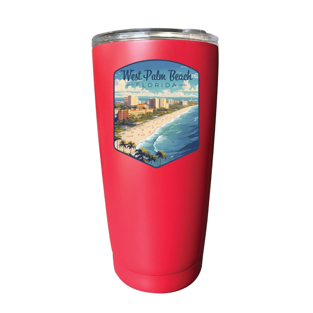 West Palm Beach Florida Design A Souvenir 16 oz Stainless Steel Insulated Tumbler Image 4