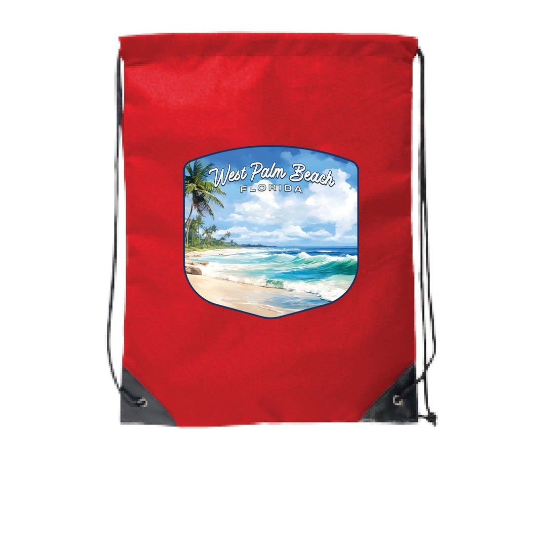 West Palm Beach Florida Design B Souvenir Cinch Bag with Drawstring Backpack Image 4