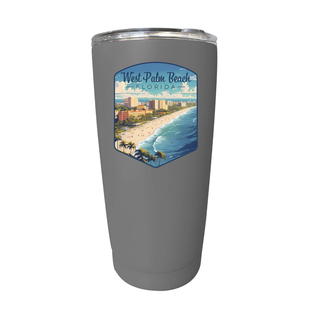 West Palm Beach Florida Design A Souvenir 16 oz Stainless Steel Insulated Tumbler Image 7