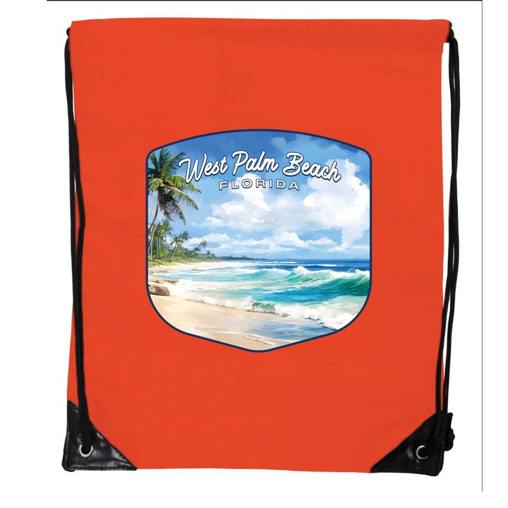 West Palm Beach Florida Design B Souvenir Cinch Bag with Drawstring Backpack Image 4