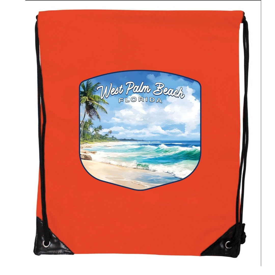 West Palm Beach Florida Design B Souvenir Cinch Bag with Drawstring Backpack Image 1