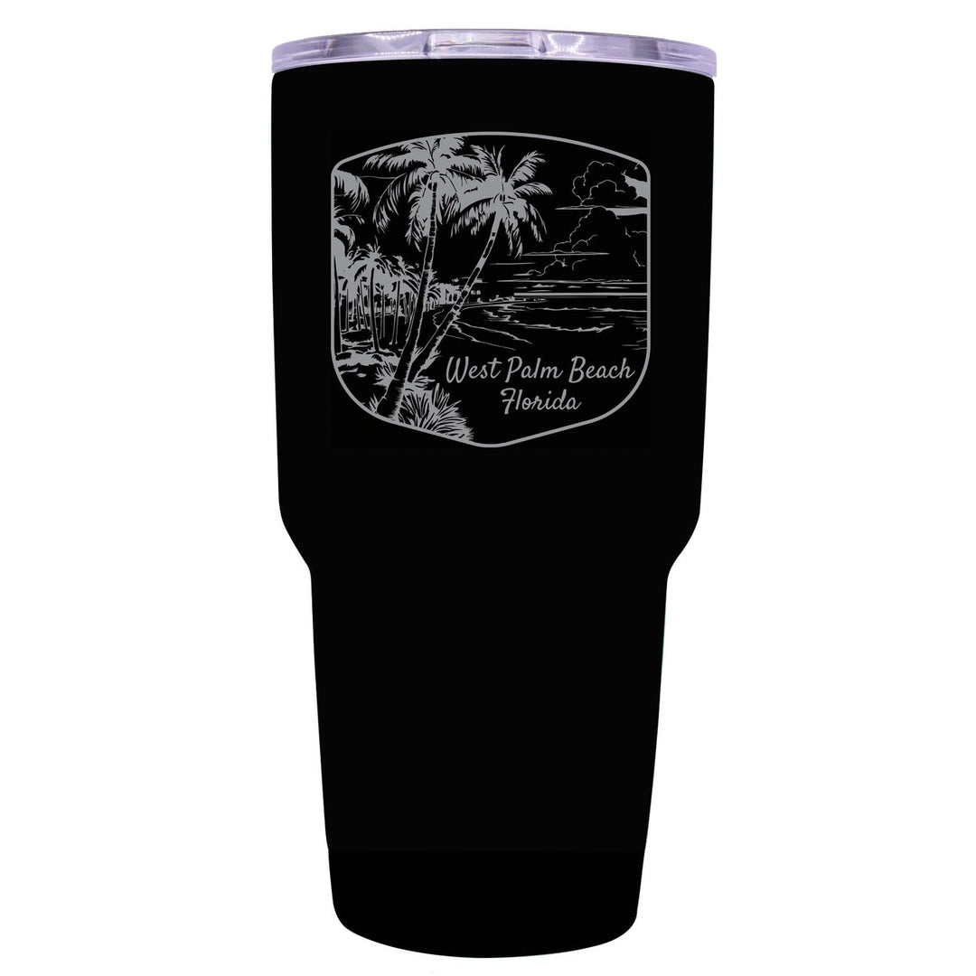 West Palm Beach Souvenir 24 oz Engraved Insulated Stainless Steel Tumbler Image 1