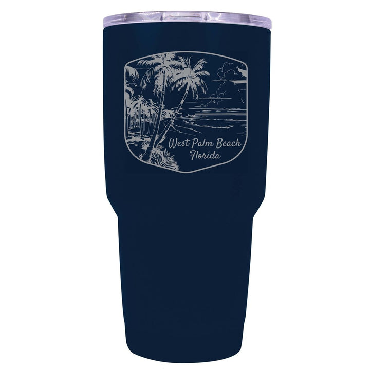 West Palm Beach Souvenir 24 oz Engraved Insulated Stainless Steel Tumbler Image 2