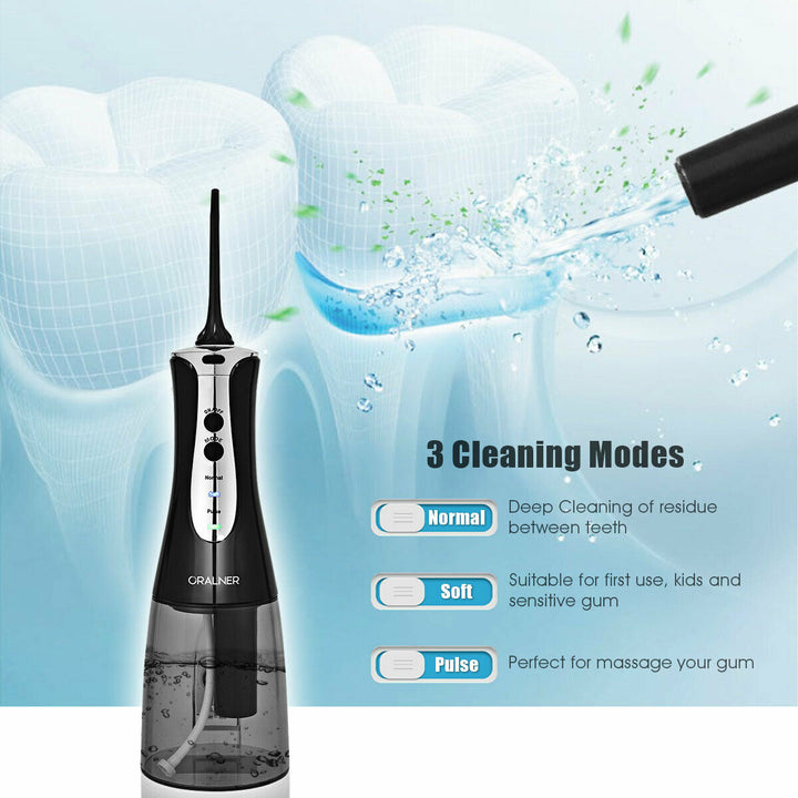 Rechargeable Portable Water Flosser Power Dental Flossers with 2 Nozzle Image 4