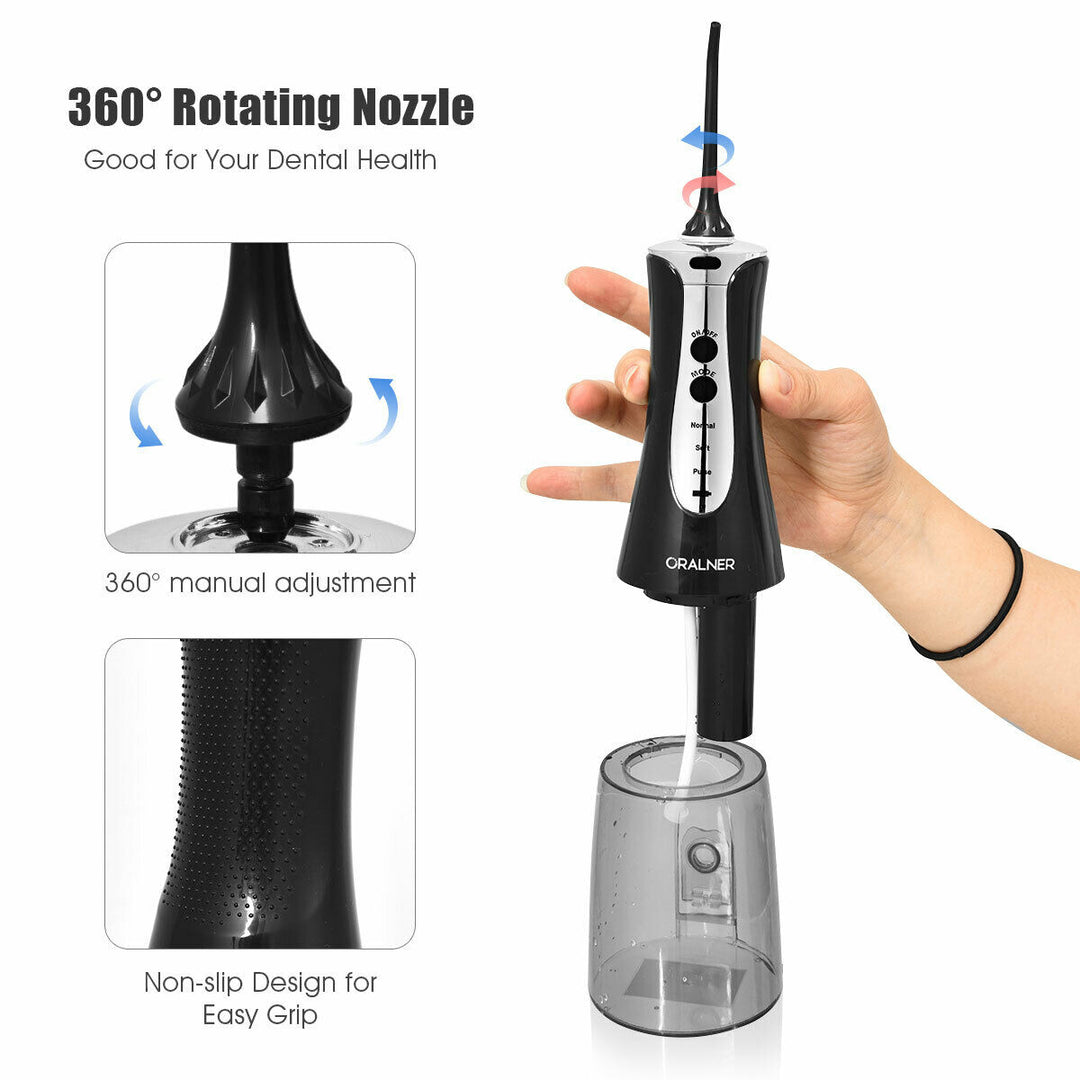 Rechargeable Portable Water Flosser Power Dental Flossers with 2 Nozzle Image 8