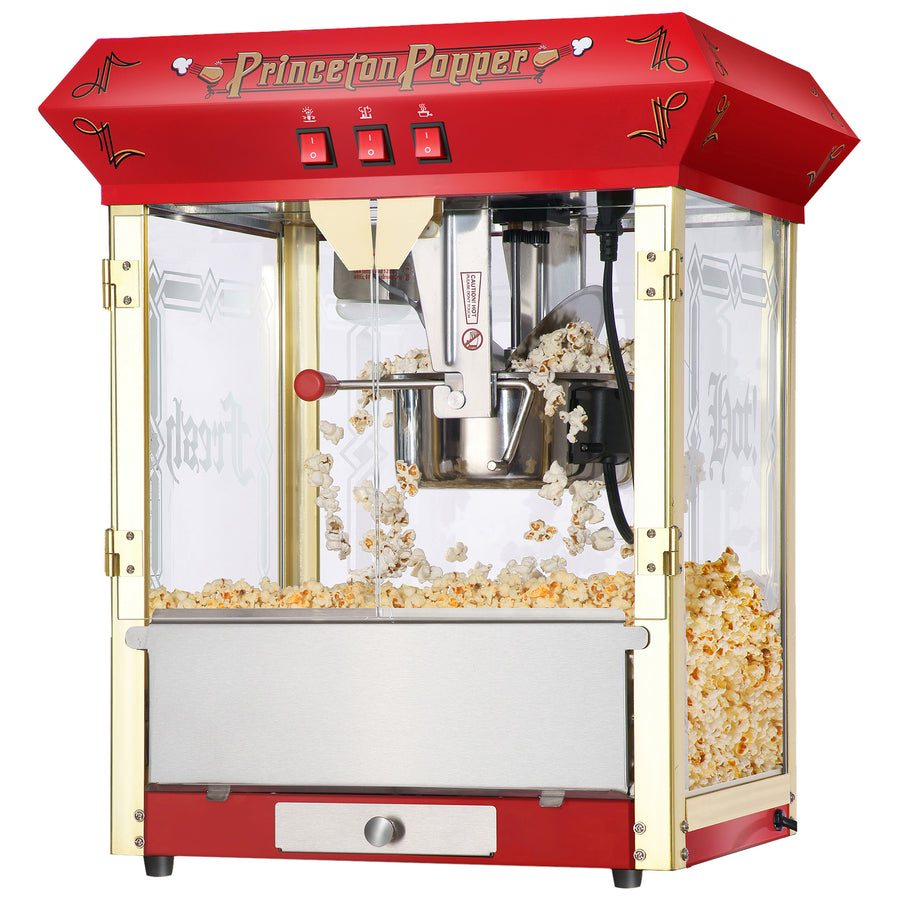 Princeton Popcorn Machine - 8oz Popper with Stainless-Steel Kettle Reject Kernel Tray Warming Light and Accessories Image 1