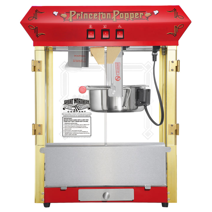 Princeton Popcorn Machine - 8oz Popper with Stainless-Steel Kettle Reject Kernel Tray Warming Light and Accessories Image 4