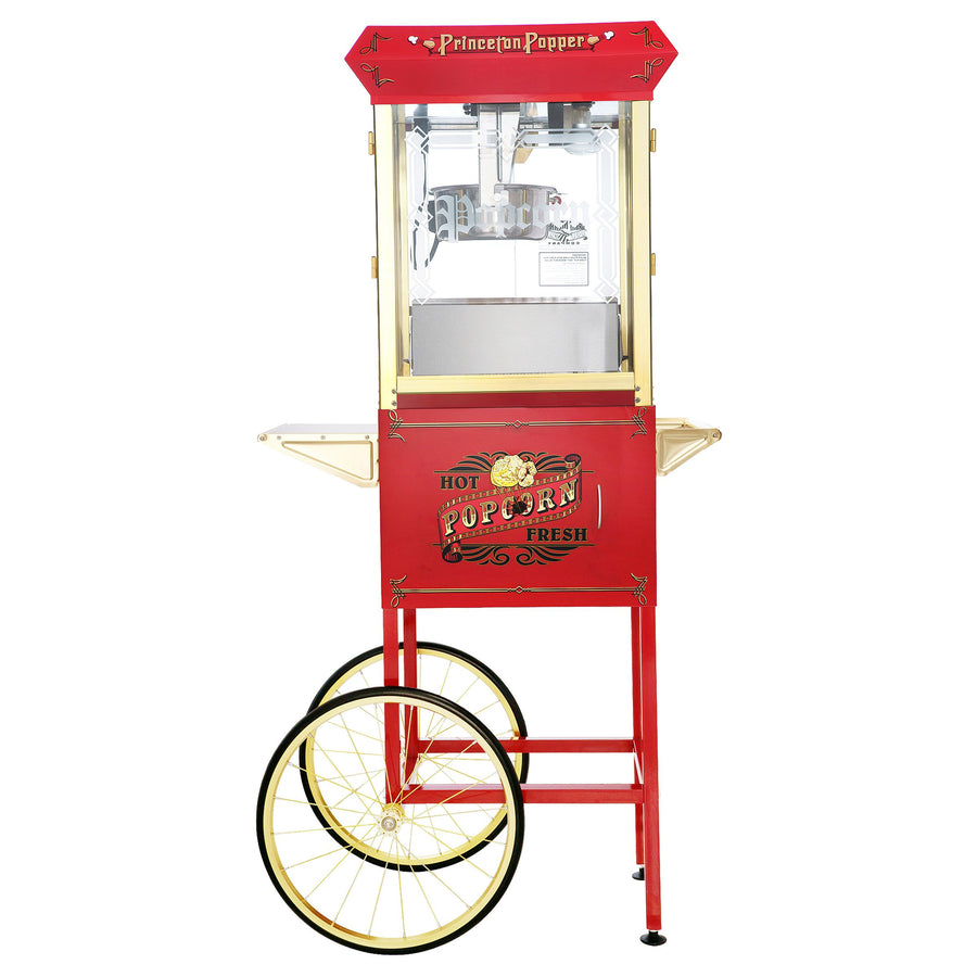 Princeton Popcorn Machine with Cart - 8oz Popper with Stainless-Steel Kettle Warming Light and Accessories Image 1