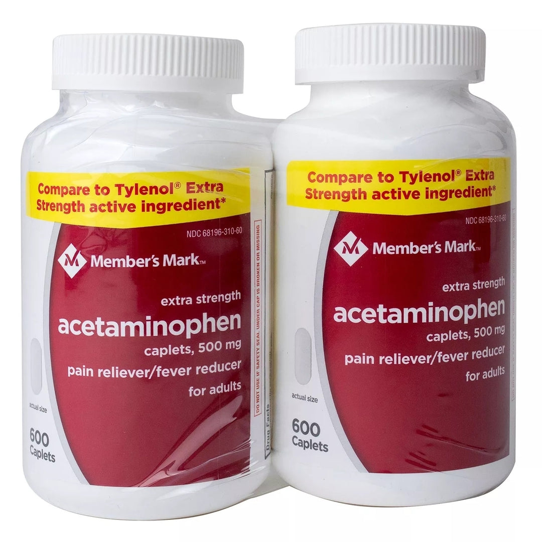 Members Mark Extra Strength Acetaminophen Caplets 500 mg (1200 Count) Image 1