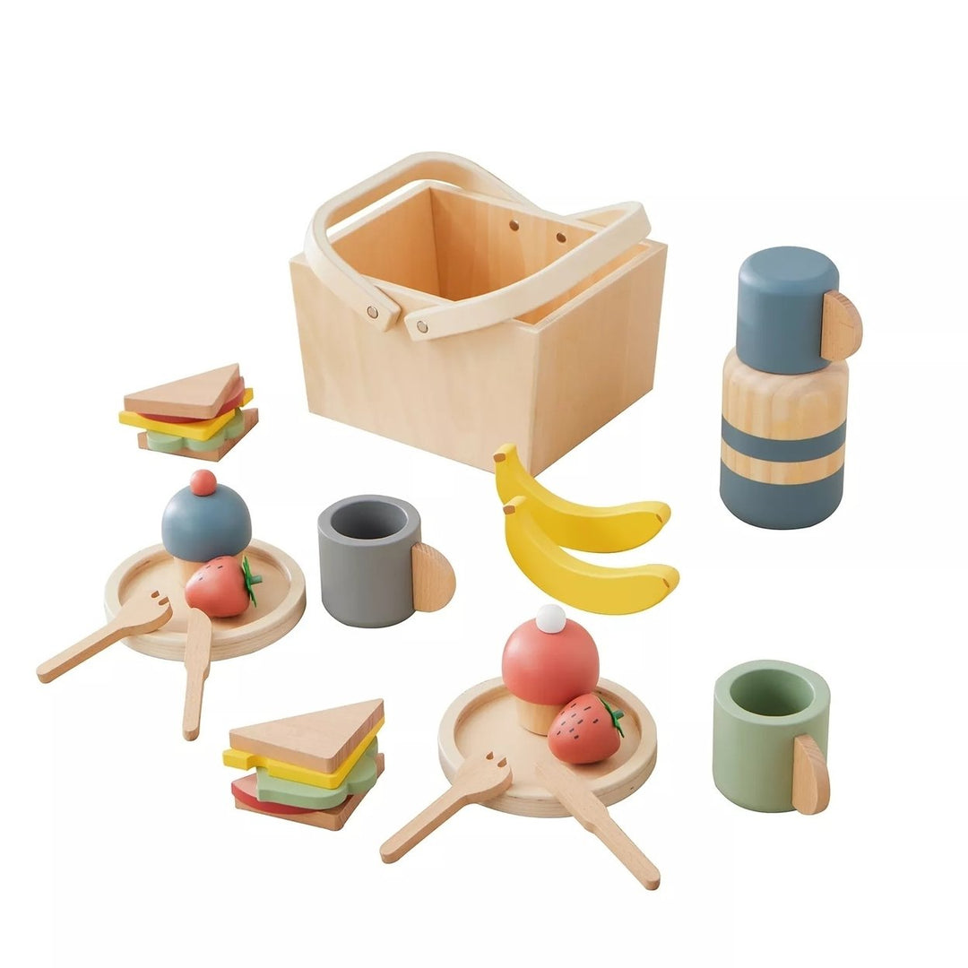 Wonder and Wise Wooden Picnic Playset Image 1