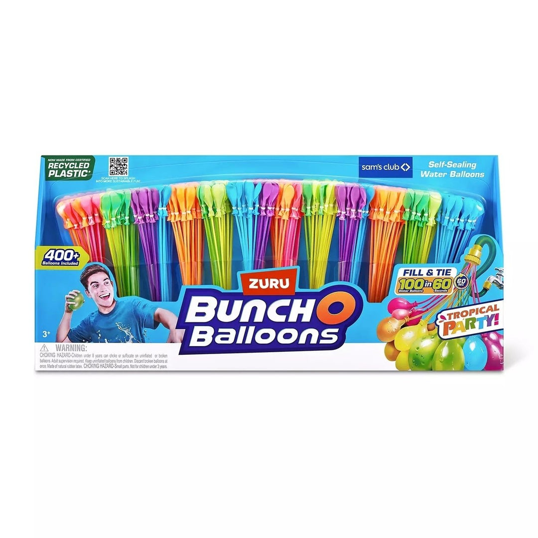 Zuru Bunch O Balloons 400 Rapid-Fill Self-Tying Recyclable Water Balloons 12 Pk Image 1